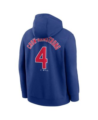 Men's Pete Crow-Armstrong Royal Chicago Cubs Player Name Number Club Fleece Pullover Hoodie