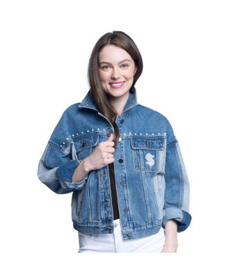 G-III Sports by Carl Banks - Women's Seattle Kraken Buzzer Beater Button-Up Denim Jacket