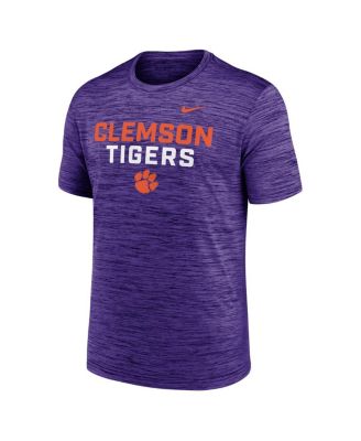 Men's Purple Clemson Tigers Campus Center Stack Velocity Performance T-Shirt