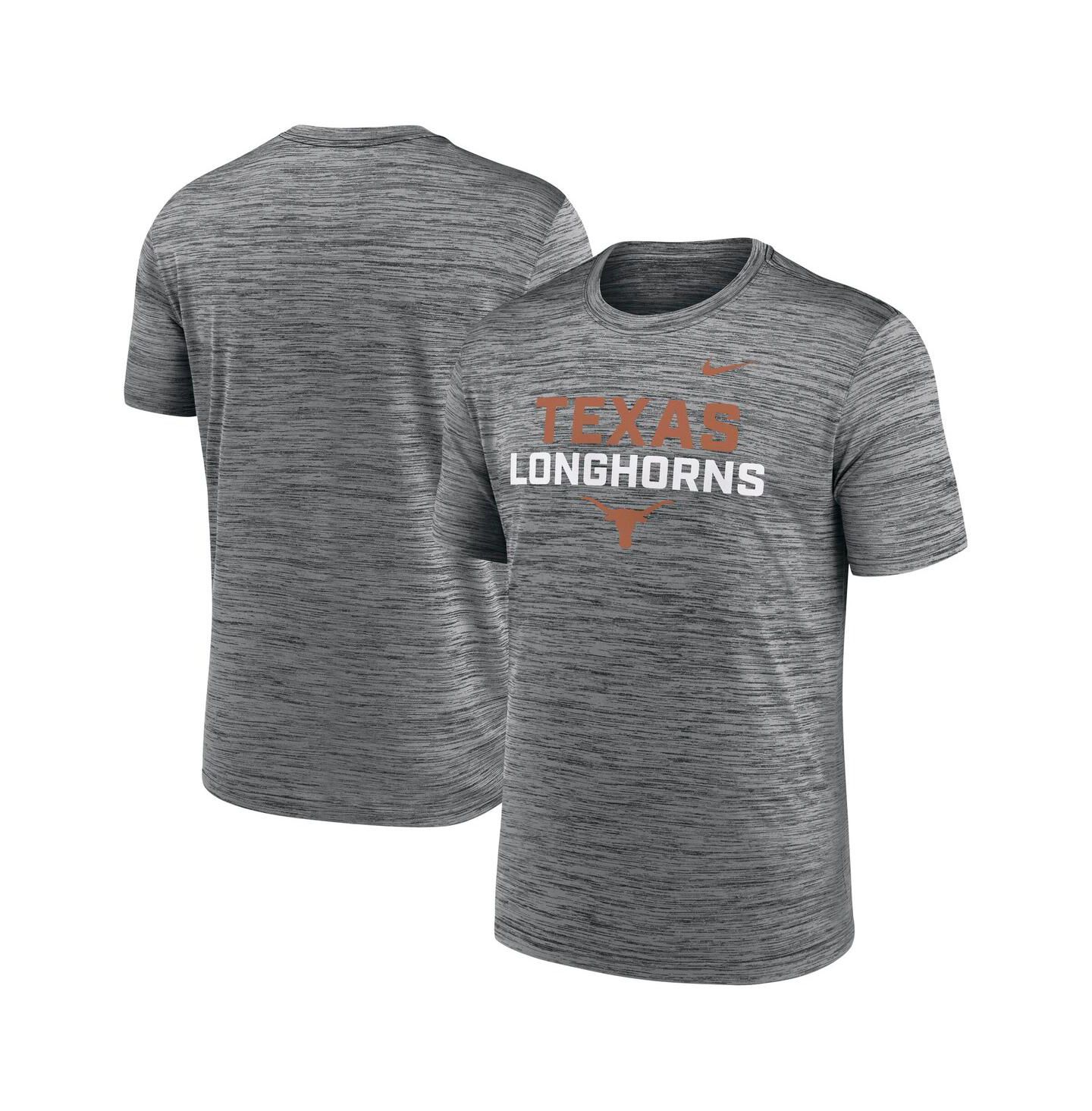 Мужская футболка Nike Anthracite Texas Longhorns Campus Center Stack Velocity Performance — фото 1
