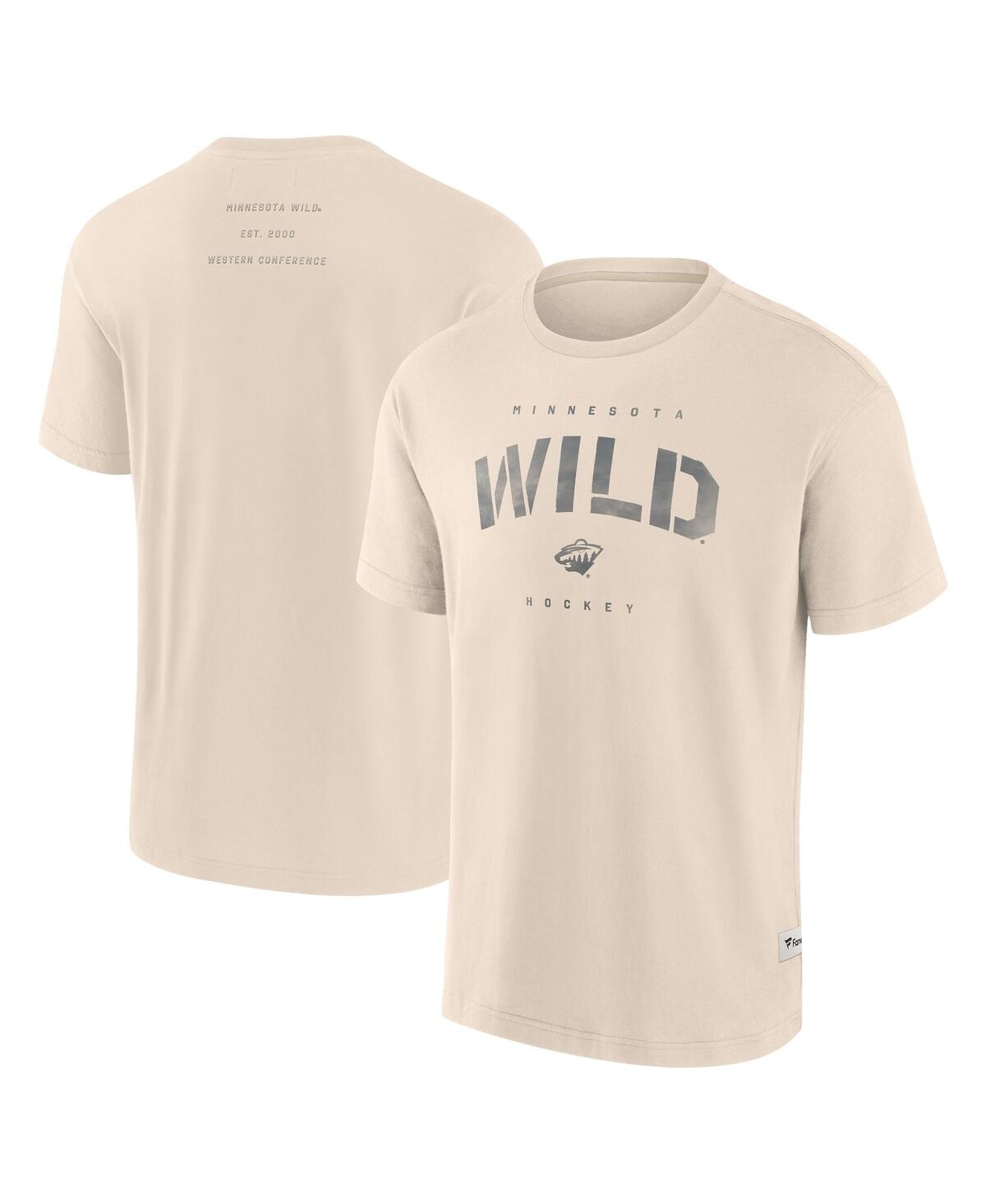 Fanatics Men's Cream Minnesota Wild Elements Weathered Tonal Future Ground T-Shirt - Cream