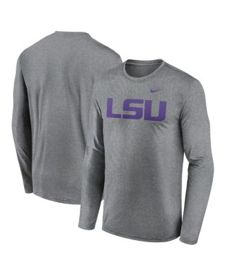 Nike - Men's Heather Gray LSU Tigers Primetime Primary Legend Long Sleeve T-Shirt