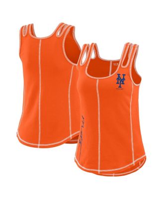 WEAR by Erin Andrews - Women's Orange New York Mets Contrast Stitch Tank Top