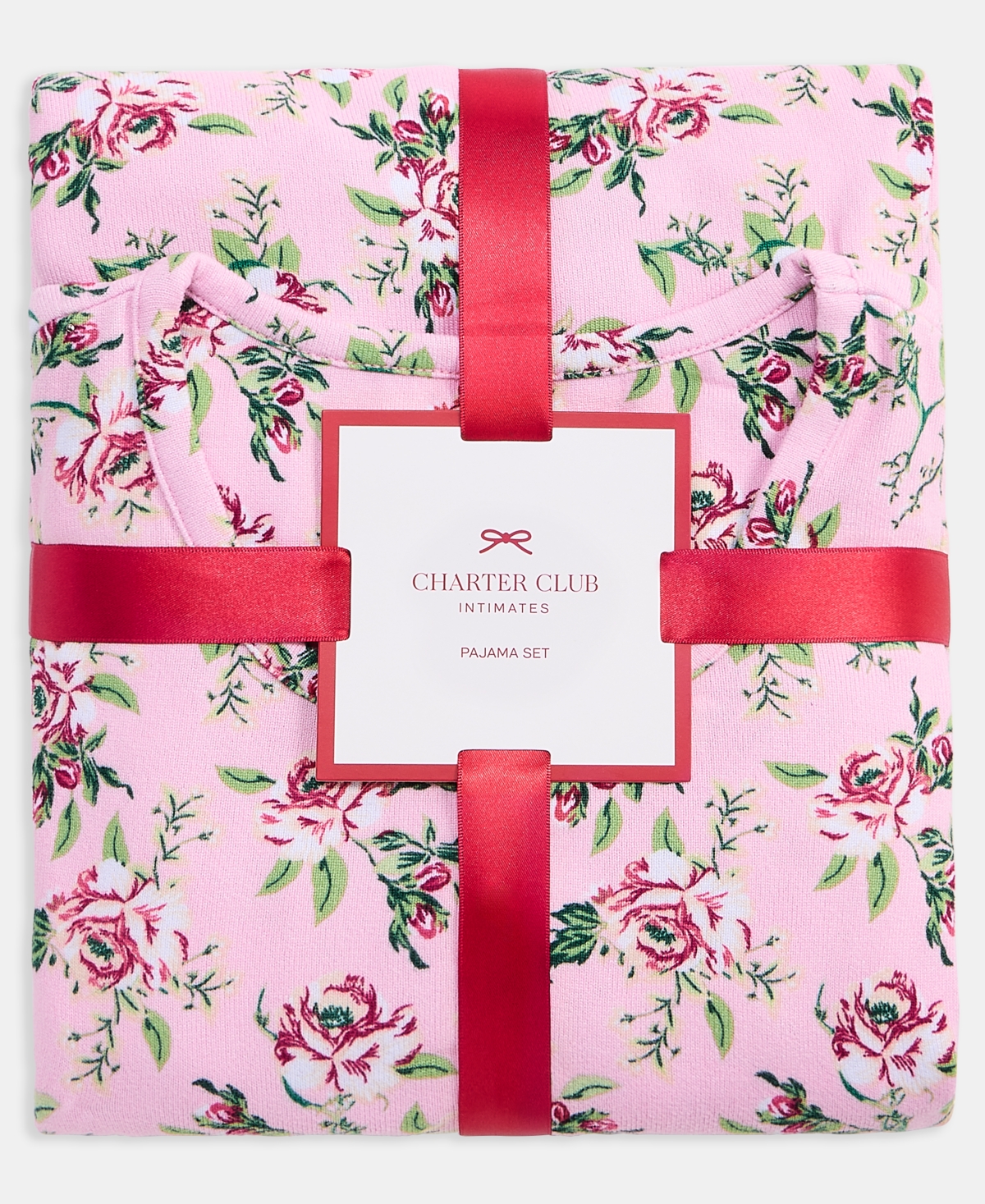 Charter Club Women's 2-pc. Printed Long-sleeve Packaged Pajamas Set, Created For Macy's In Pink