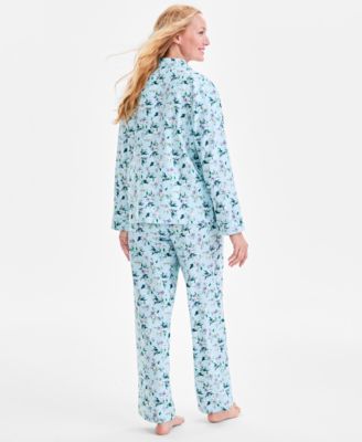 Women's 2-Pc. Cotton Flannel Packaged Pajamas Set