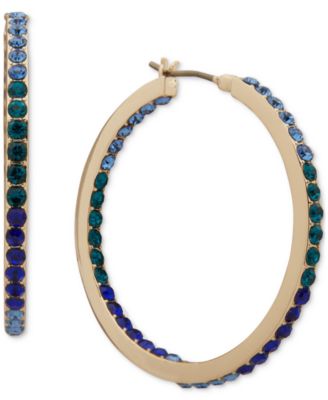 KARL LAGERFELD PARIS - Medium Pav&eacute; Hoop Earrings, 1.37"