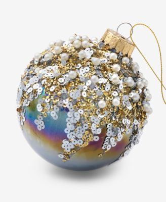 Enchanted Forest Glass Embellished Ball Ornament, Macy's Exclusive