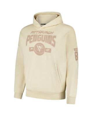 Men's Sidney Crosby Khaki Pittsburgh Penguins Oversized Contact Name Number Pullover Hoodie