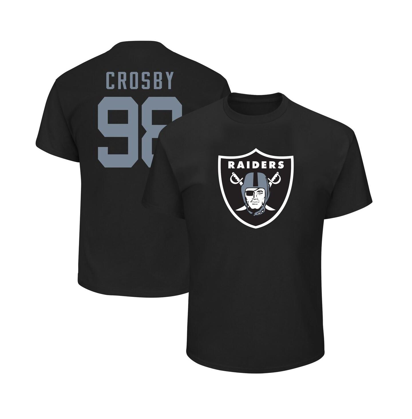 Мужская футболка Fanatics Maxx Crosby Black Las Vegas Raiders Big & Tall Player Name & Number — фото 1