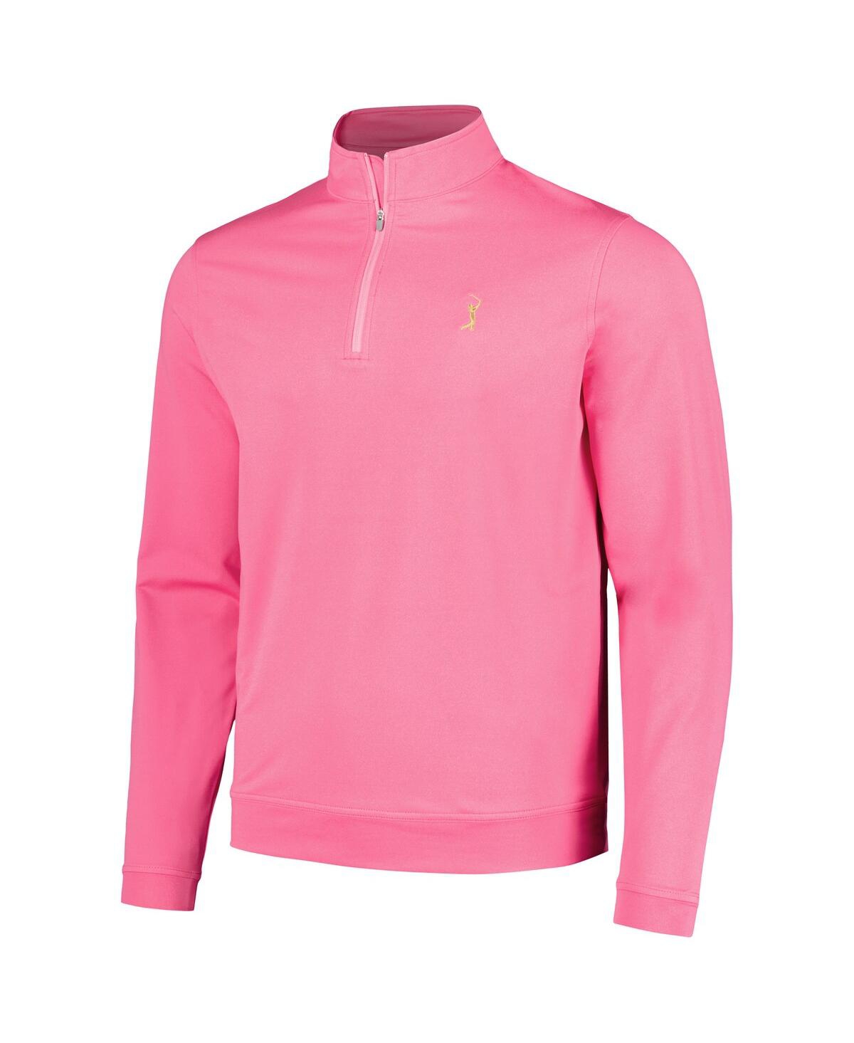 Peter Millar Men's Pink The Players Perth Melange Performance Quarter-zip Sweatshirt In Pink
