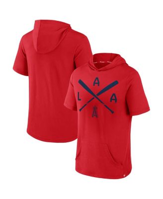 Fanatics - Men's Red Los Angeles Angels Iconic Rebel Short Sleeve Hoodie