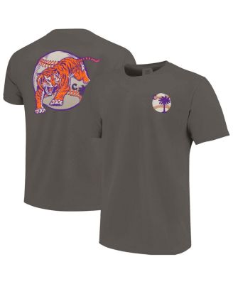 Image One - Men's Gray Clemson Tigers Palmetto C Baseball T-Shirt