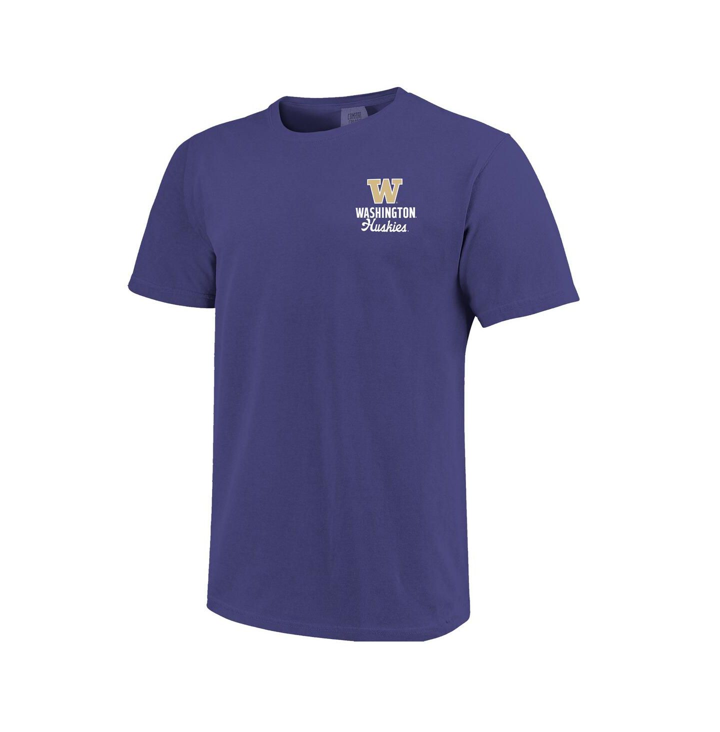 Мужская футболка Image One Purple Washington Huskies Comfort Colors Mascot Overlay — фото 2