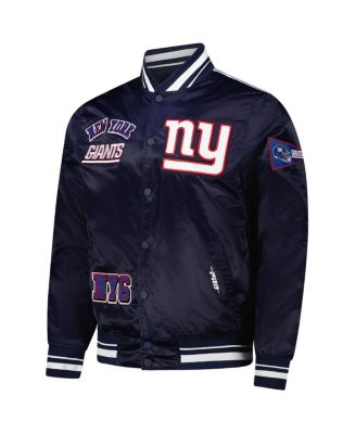 Men's Navy New York Giants Sublimated Satin Full-Snap Jacket