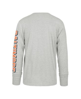 Men's Gray Baltimore Orioles Big Tall Distressed Franklin Long Sleeve T-Shirt