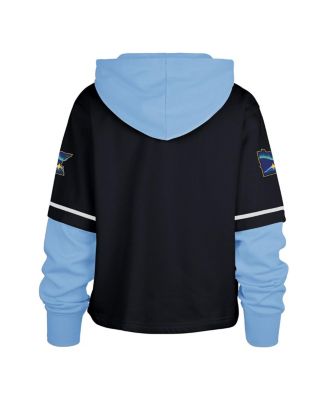 Women's Navy Minnesota Twins City Connect Shortstop Cropped Pullover Hoodie