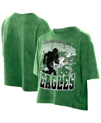 New Era - Women's Kelly Green Philadelphia Eagles Cropped Boxy Sport Classics Mineral Wash T-Shirt