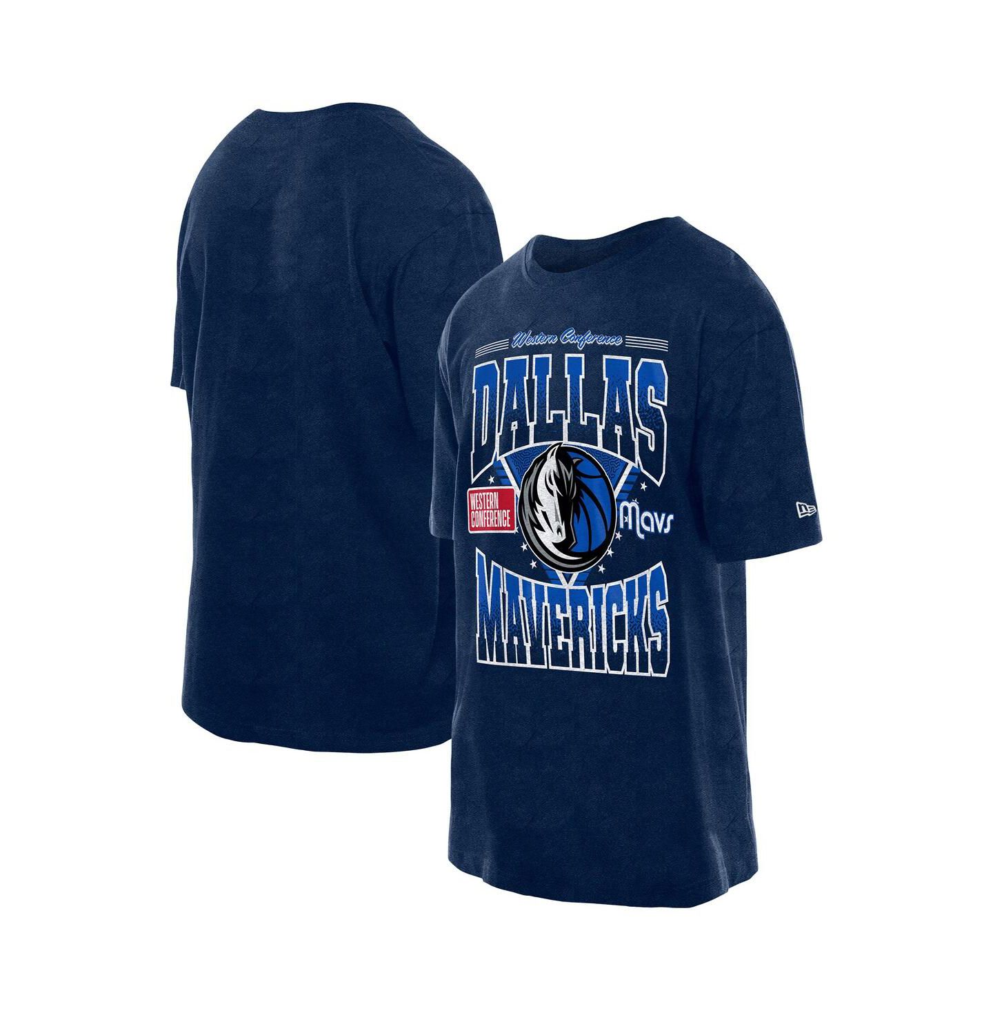 Мужская футболка New Era Navy Dallas Mavericks Boxy Old School Sport Vintage Wash — фото 1