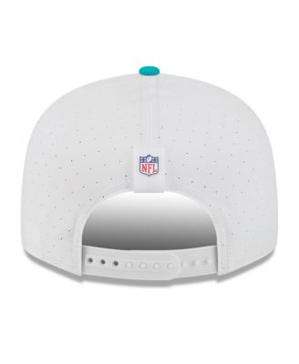 Men's White/Aqua Miami Dolphins 2025 NFL Training Camp Split Panel 9FIFTY Snapback Hat