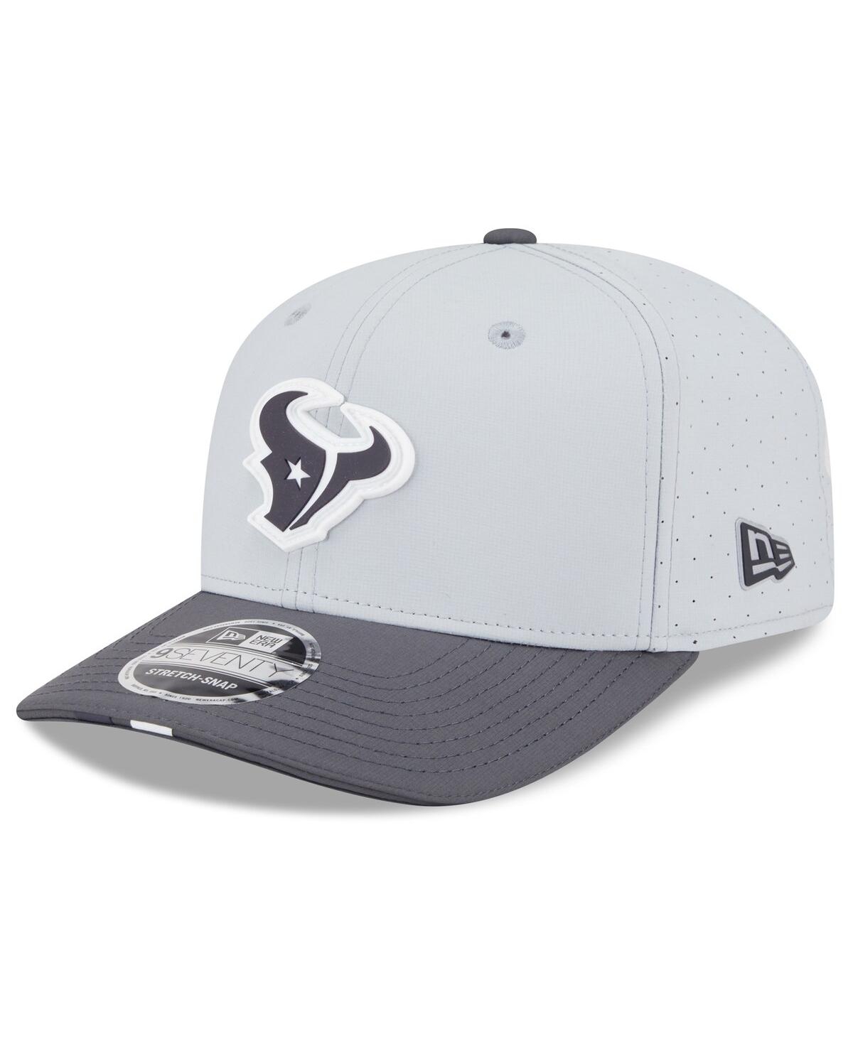 New Era Men's Gray/graphite Houston Texans 2025 Nfl Training Camp 9seventy Adjustable Hat