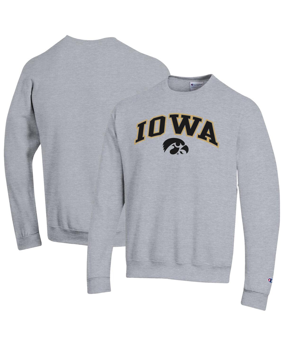 Men'sÂ Heather Gray Iowa Hawkeyes Arch Over Logo Pullover Sweatshirt - Heather Gray