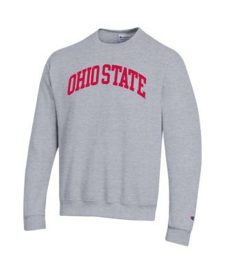 Men's Heather Gray Ohio State Buckeyes Basic Arch Fleece Pullover Sweatshirt
