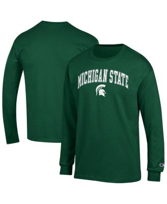 Champion - Men's&nbsp;Green Michigan State Spartans Arch Over Logo Long Sleeve T-Shirt