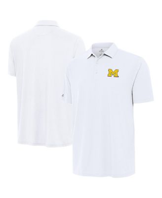 Antigua - Men's White Michigan Wolverines Era Polo Shirt