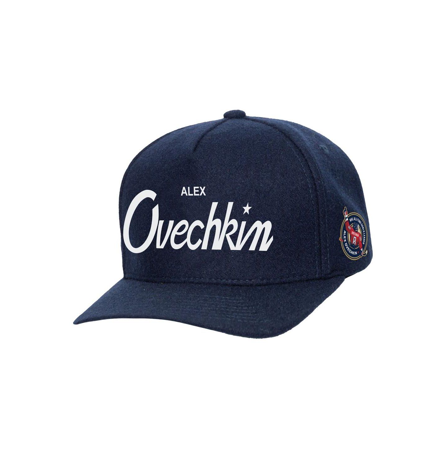Мужская кепка Mitchell & Ness Alexander Ovechkin Navy Washington Capitals All Time Goals Pro Crown Adjustable Hat — фото 1