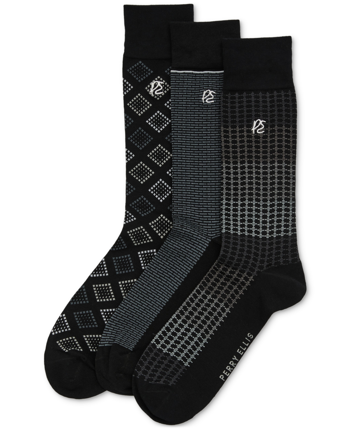 Perry Ellis Portfolio Men's 3pk. Crew Socks In Multi