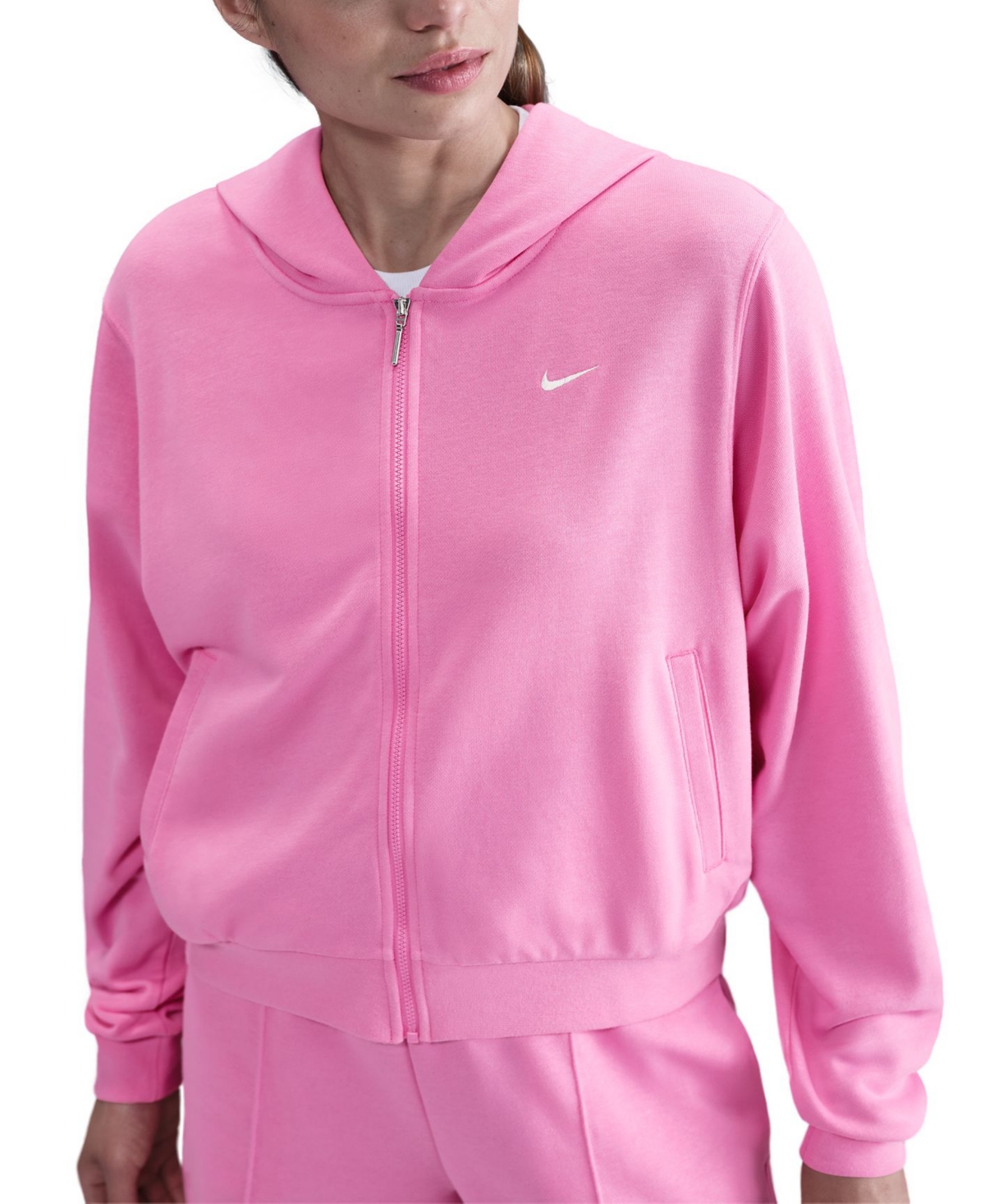 Nike Women's Sportswear Chill Terry Loose-fit Full-zip French-terry Hoodie In Pink