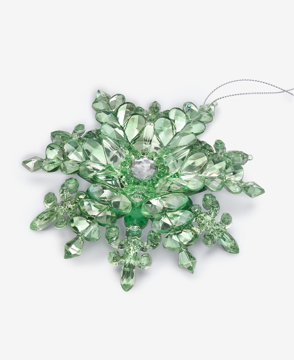 Holiday Lane Enchanted Emerald Green Snowflake Ornament, Macy's Exclusive In Transparent