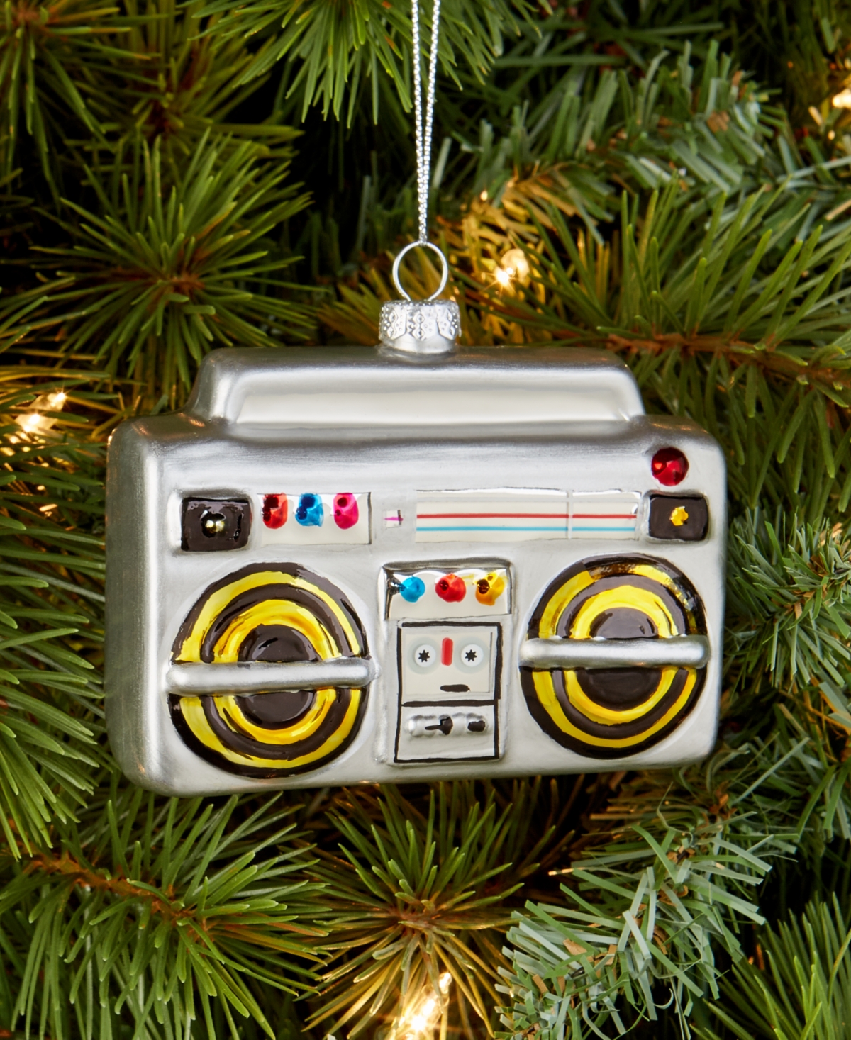Holiday Lane Eclectic Charm Glass Radio Ornament, Macy's Exclusive