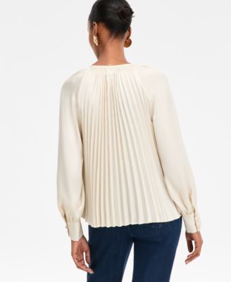 Women's Pleated V-Neck Blouse, Macy's Exclusive 