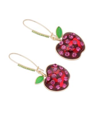 Faux Stone Straight Apple Dangle Drop Earrings