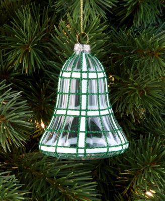 Enchanted Emerald Glittered Glass Bell Ornament, Macy's Exclusive