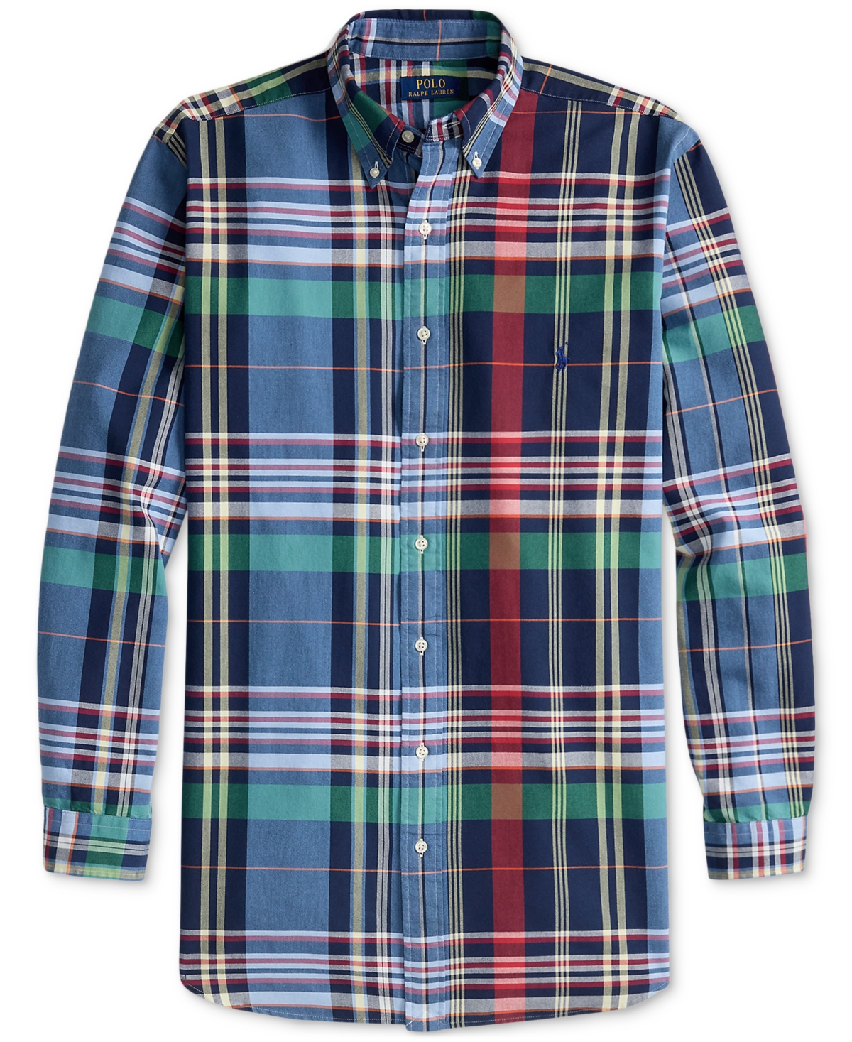 Polo Ralph Lauren Plaid Motif Classic Fit Shirt With Double Breast Pocket In Multi
