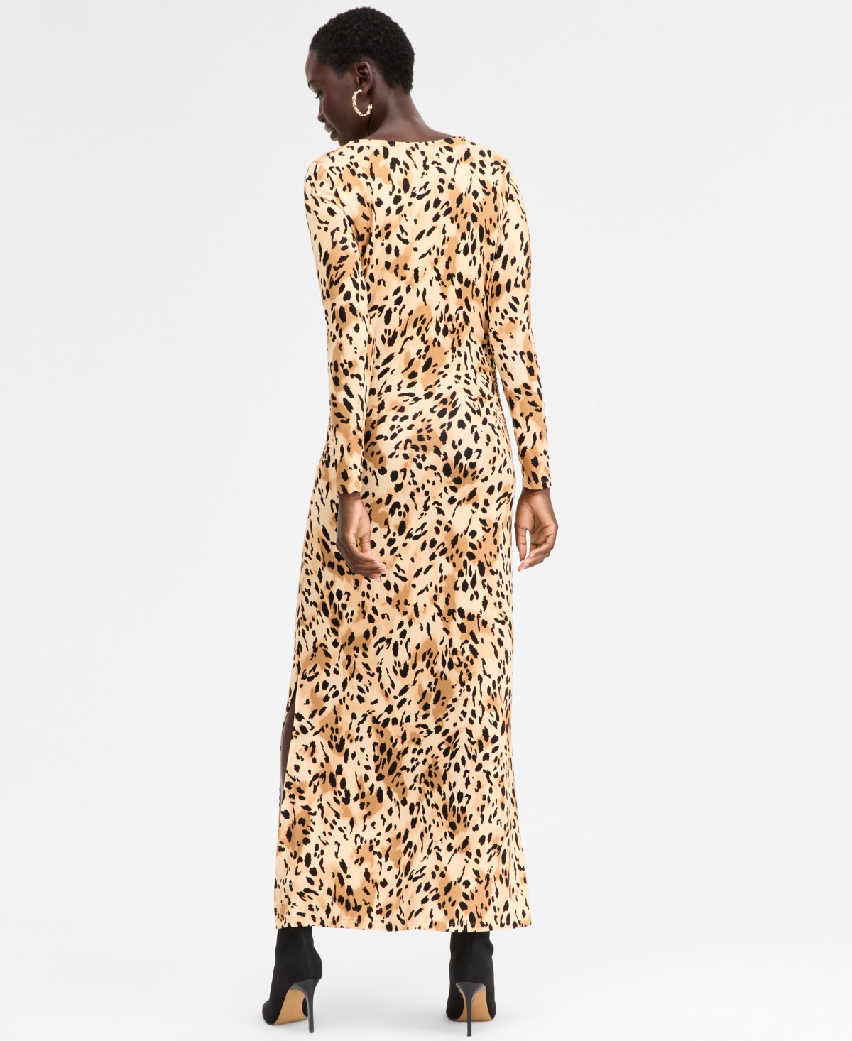 Inc International Concepts Women's Printed Cross-neck Maxi Dress, Macy's Exclusive In Neutral
