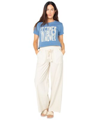 Roxy - Juniors' Comes In Waves Cropped Cotton T-Shirt