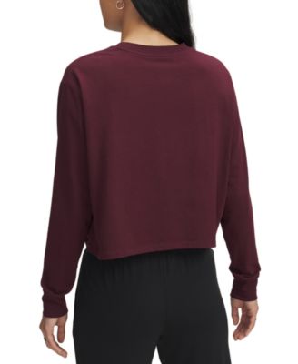 Women's Active Campus Boxy Cropped Long-Sleeve T-Shirt