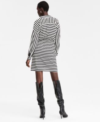 Women's Striped Faux-Wrap Dress, Macy's Exclusive