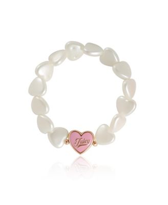 Pink & White Bracelet Duo – Heart & Juicy Charms