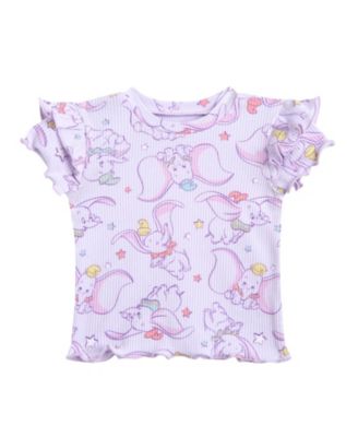 Baby Girls Disney Winnie the Pooh Minnie Mouse Lilo & Stitch Peplum T-Shirt and Bike Shorts Outfit Set Newborn to