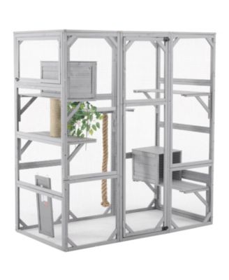 Outdoor Cat House Catio with Condos