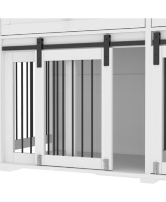 63" Double Dog Crate Furniture with Drawers & Divider