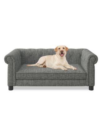 Elegant Linen Dog Sofa Bed - Light Grey