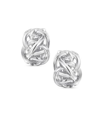 Set of 2 Celtic Love Knot Clip-On Earrings Silver Gold Plated Non-Pierced Ears