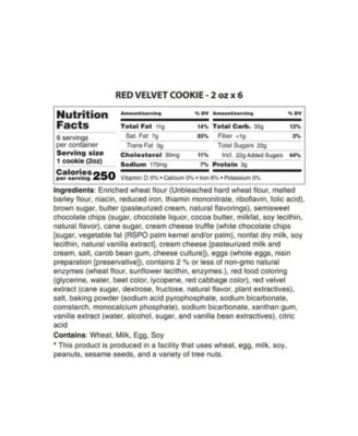 Red Velvet Cookies Gift Box, 6 Cookies