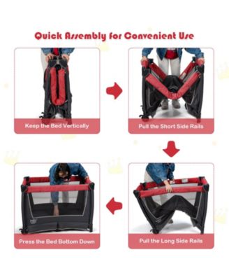 Kids 4 in 1 Convertible Portable Playard Newborn Napper