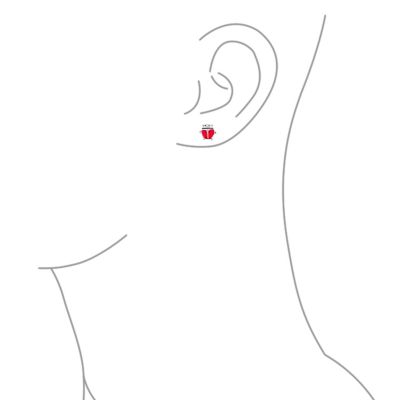 Small Red Enamel Ladybug Pendant Necklace and Stud Earrings Set Gold Tone